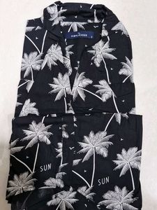 Men's Black Palm Tree Casual Shirt