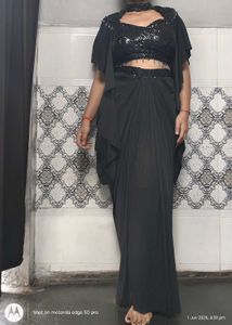 stylish draped skirt with sequence top 😍
