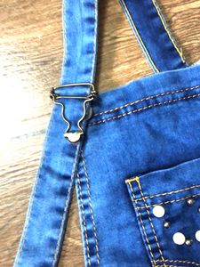 Pearl Studded Denim Dungree