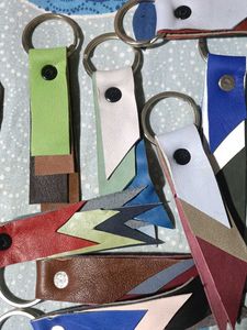 Keychain Colourblocked 1 Set | Genuine Leather