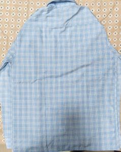 Men's Light Blue Plaid Dress Shirt