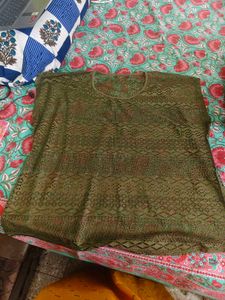Green Lace transparent Kaftan Top