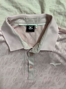 Mizuno Pink All-Over Logo Polo Shirt