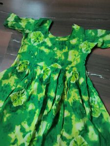 Green Tie-Dye Girl's Dress