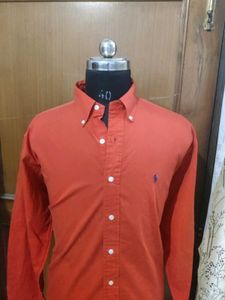 Ralph Lauren Men's Orange Button-Down Shirt
