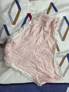 Pink Striped Lace Briefs/ Panty