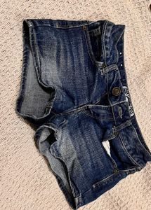 Vintage 2000s Acid Blue Denim Low-Waist Shorts