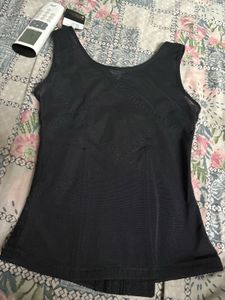 Black Lace Trimmed Shapewear Tank