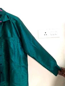 Men's Teal Silk Shirt
