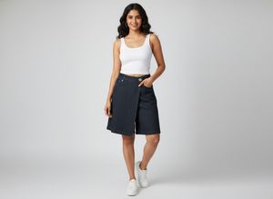 Dark Wash Wide Leg jords cum skirt