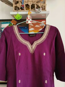 Elegant Purple Embroidered Suit