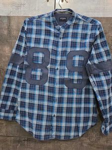 Peter England Blue Plaid Shirt