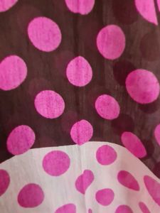 Pink &amp; Black Polka Dot Stole