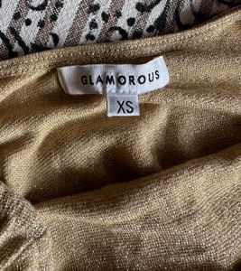 Gold Shimmery Crop Top