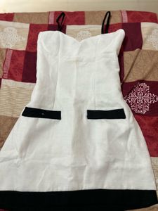 y2k white tweed mini dress