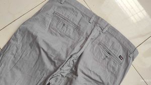 Men's Grey Striped Chinos
