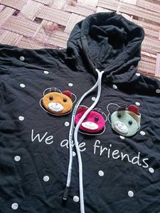 Cute Black Graphic Hoodie