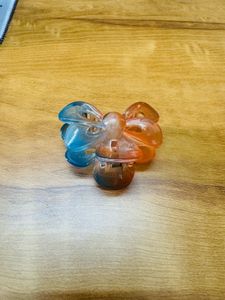 Flower Hair Claw Clip dual shade blue orange