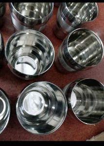 Set of 12  Stainless Steel Glasses with bengls