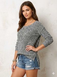 🌸 Imported Cozy Marled Knit Sweater D