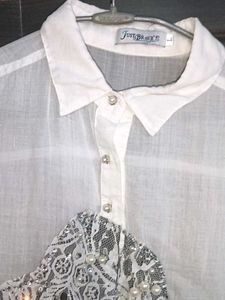 Vintage Lace &amp; Portrait Blouse