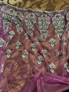 Embroidered Net Saree