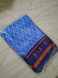 Blue Colour Printed Saree