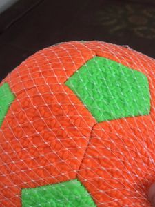 Bright Orange &amp; Green Soccer Ball