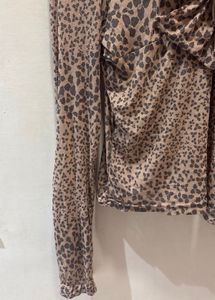 Chic Printed Imported Mesh Top