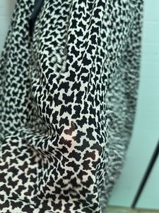 Chic Black &amp; White Print Dress with Belt