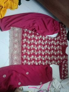 Maroon Embroidered Kurta Set