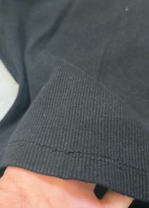 Black Ribbed High Neck/Mock neck Top