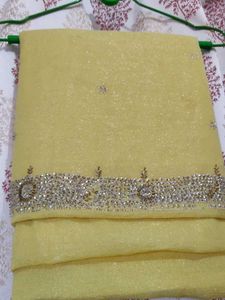Yellow Embellished Saree💛