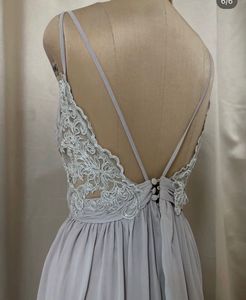 Elegant Grey Evening Gown
