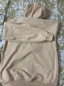 Men's Beige Zip-Up Hoodie