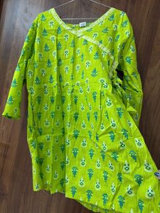 Vibrant Green Printed Kurta
