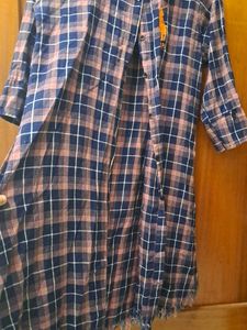 Plaid Button-Down Shirt Dress