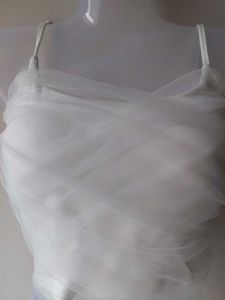 White Tulle Overlay Camisole Top
