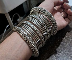 Stylish Silver Bangles Set