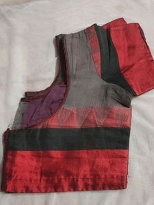Butiful Gray N Red Saree