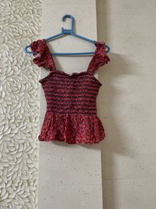 Chic Smocked Ruffle Crop Top