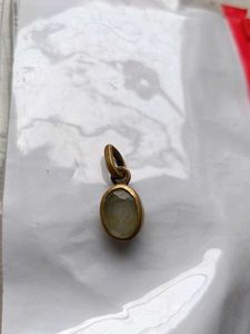 original pukhraj Oval Stone Pendant
