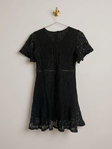 Imported Elegant Black Lace V-Neck Dress