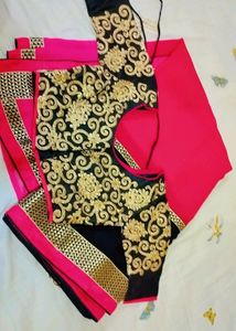Party Wear Saree With Heavy Blouse