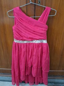 Girls Pink Ruffled Dress