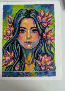 Vibrant Abstract woman Portrait Painting