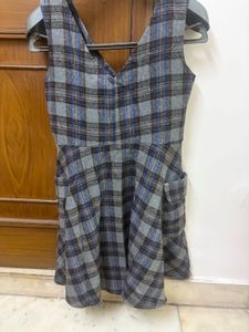Gray Plaid Dress