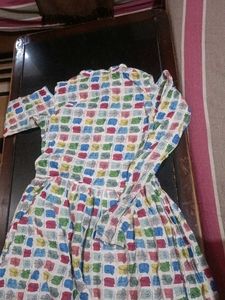 Colorful Patterned Cold Shoulder Dress