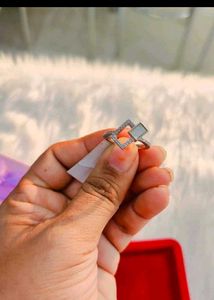925 Silver Square Design Ring Wth Hallmark