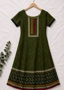 Stylish Olive Green Printed Kurta
